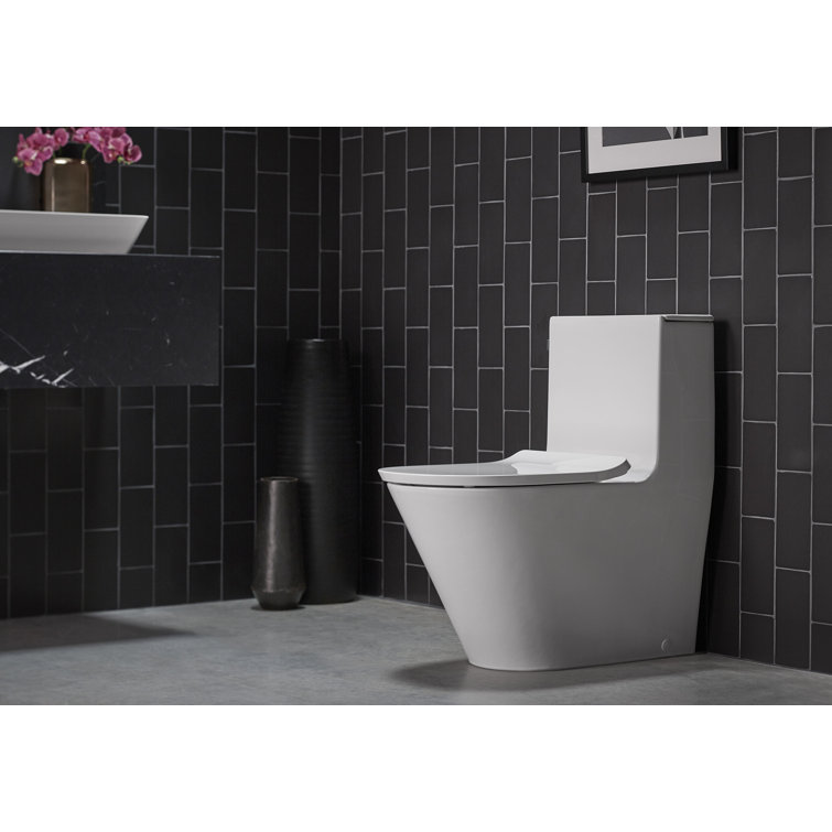 Kohler Brazn OnePiece Compact Elongated DualFlush Toilet With Skirted